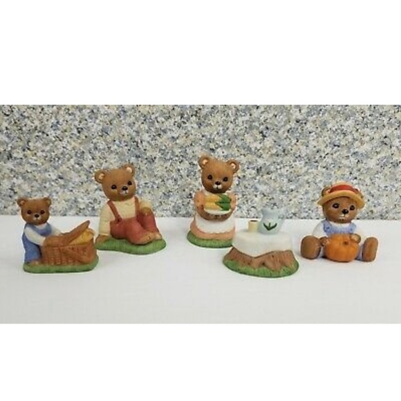Homco Other - Vintage HOMCO Home Interior 1462 & 1426 Picnic Bears Porcelain Figurines